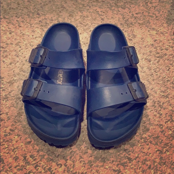 blue rubber birkenstocks